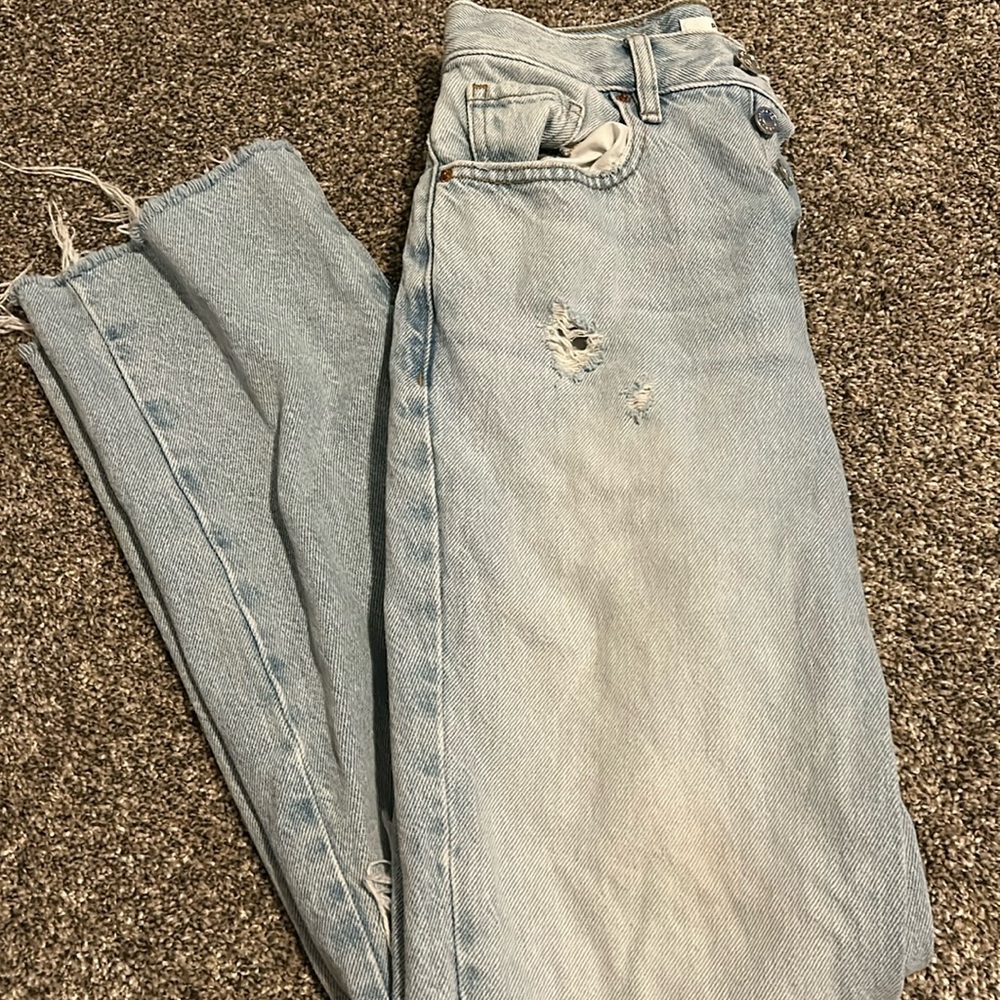 Pacsun size 23 light washed distressed jeans.